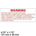 TAYLOR DUNN DECAL BATTERY WARNING