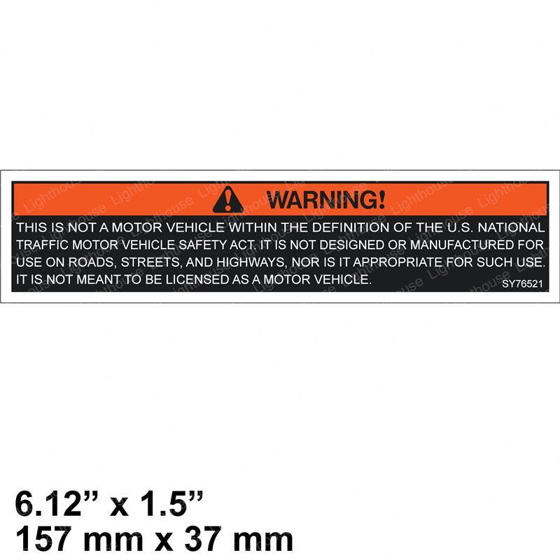 TAYLOR DUNN DECAL - NOT MOTOR VEHICLE