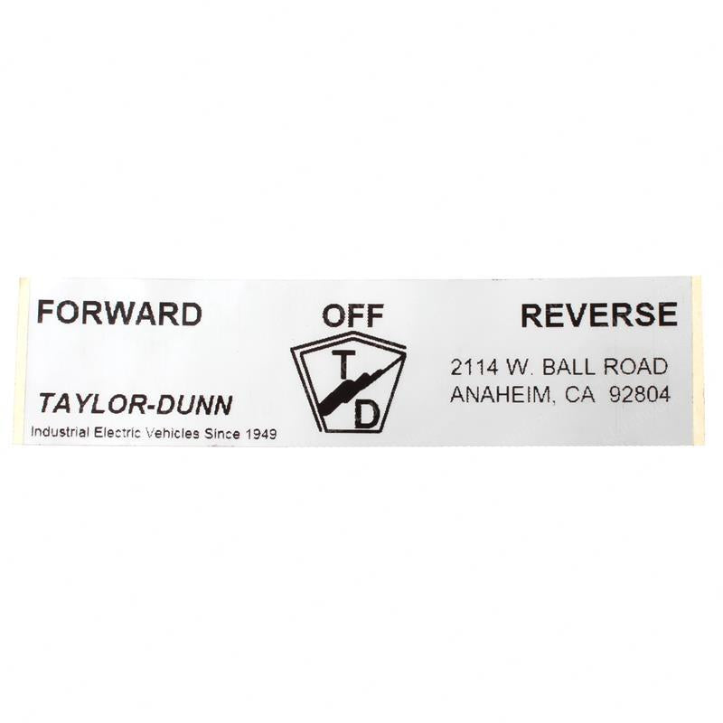 TAYLOR DUNN DECAL FORWARD/REVERSE SW