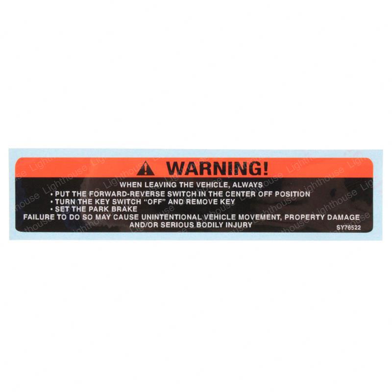 TAYLOR DUNN DECAL - WARNING WHEN LEAVING VECHICLE