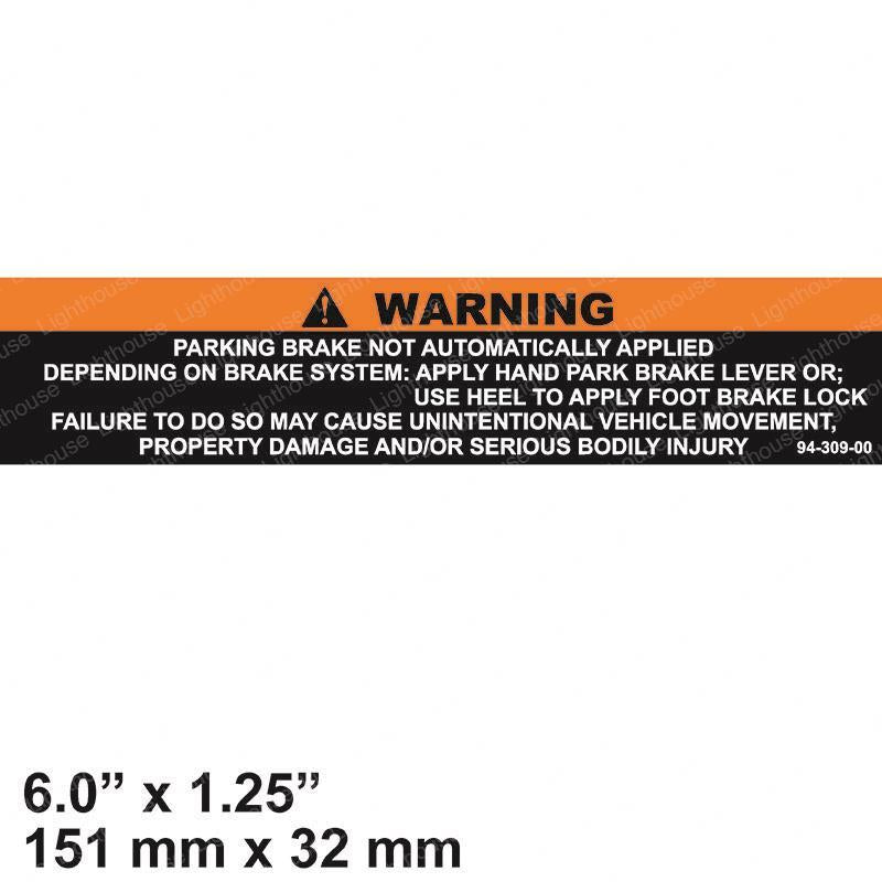TAYLOR DUNN DECAL-BRAKE WARNING