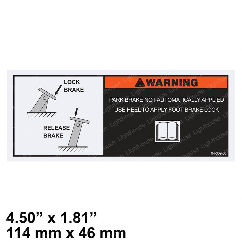 TAYLOR DUNN DECAL BRAKE WARN MDL-2534