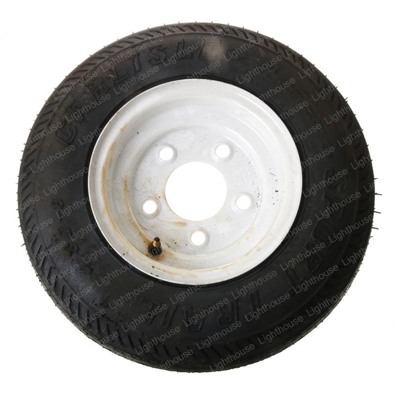 TAYLOR DUNN TIRE - 480X8 FMFILL 5H LRB 5 HOLE WHITE RIM