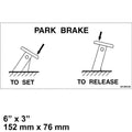 TAYLOR DUNN DECAL - PARK BRAKE