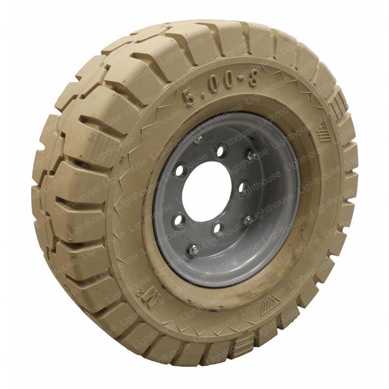 TAYLOR DUNN TIRE - 5.00-8/3 75 5H SPL NM SOLID PNEUMATIC