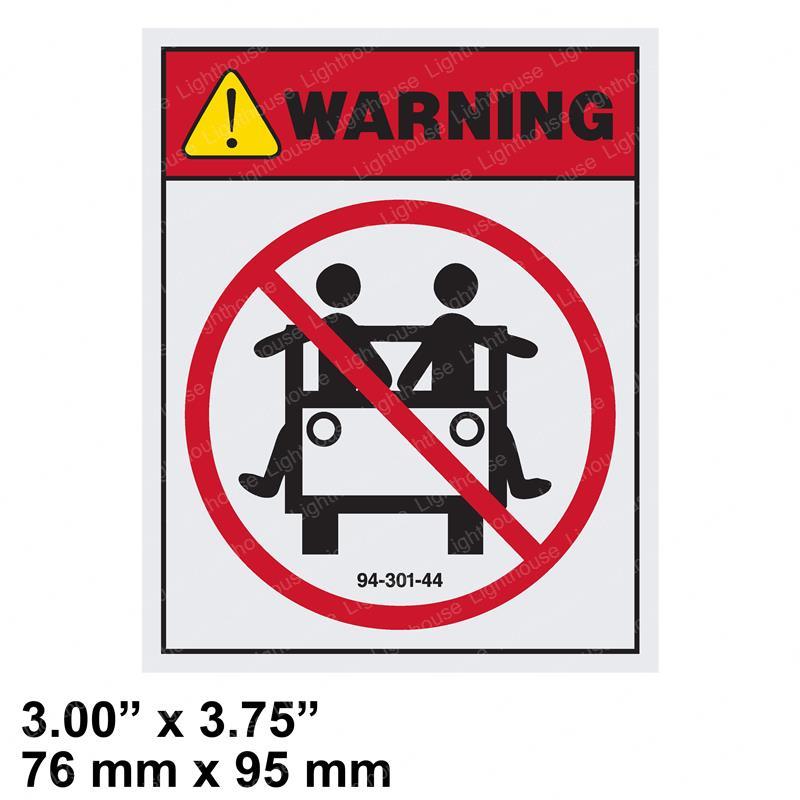 TAYLOR DUNN DECAL ARMS/LEGS INSIDE TRACTOR